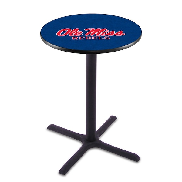 42" Blk Wrinkle Ole' Miss Pub Table